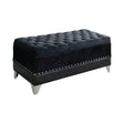 Barzini Tufted Rectangular Trunk With Nailhead Black - Ella Furniture