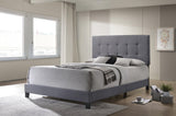 Mapes Tufted Upholstered Eastern King Bed Charcoal - Ella Furniture