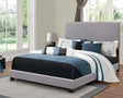 Boyd Queen Upholstered Bed With Nailhead Trim Charcoal - Ella Furniture