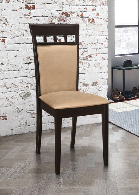 Gabriel Upholstered Counter Height Stools Cappuccino And Tan (Set Of 2) - Ella Furniture