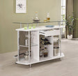Gideon Crescent Shaped Glass Top Bar Unit With Drawer - Ella Furniture
