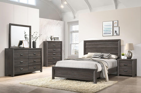 Adelaide Brown Finish Classic And Modern Contemporary Wood Panel Bedroom Set - Ella Furniture