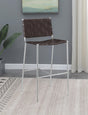 Adelaide Upholstered Bar Stool With Open Back Brown And Chrome - Ella Furniture