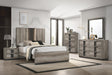 Rangley Light-Brown Contemporary Modern Wood Panel Bedroom Set - Ella Furniture