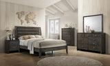 Evan Gray Finish Contemporary Modern Wood Upholstered Panel Bedroom Set - Ella Furniture
