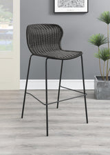 Mckinley Upholstered Bar Stools With Footrest (Set Of 2) Brown And Sandy Black - Ella Furniture