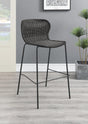 Mckinley Upholstered Bar Stools With Footrest (Set Of 2) Brown And Sandy Black - Ella Furniture