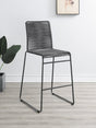 Kai Upholstered Bar Stools With Footrest (Set Of 2) Charcoal And Gunmetal - Ella Furniture