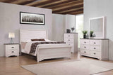 Coralee Chalk-Gray Traditional Rustic Modern Contemporary Hardwood Sleigh Bedroom Set - Ella Furniture