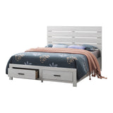 Brantford Queen Storage Bed Coastal White - Ella Furniture