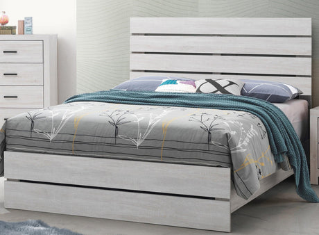 Brantford Queen Panel Bed Coastal White - Ella Furniture