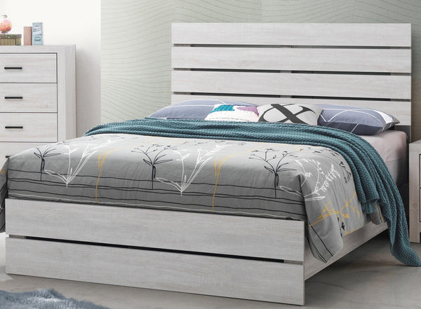 Brantford Queen Panel Bed Coastal White - Ella Furniture