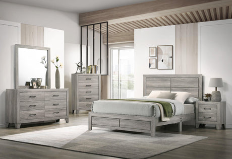Hopkins Driftwood Rustic And Modern Wood Platform Bedroom Set - Ella Furniture