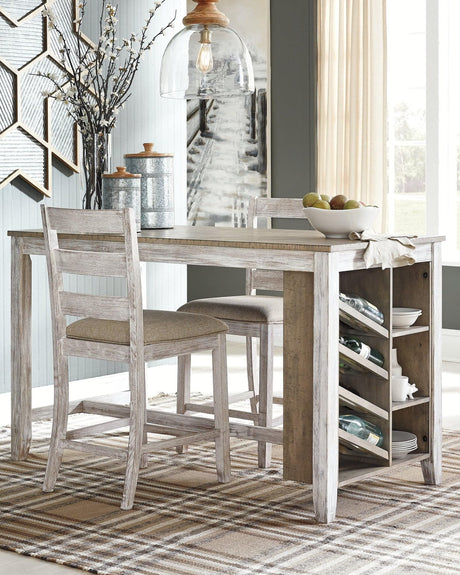 Skempton White/light Brown Counter Height Dining Table - Ella Furniture