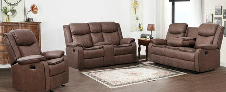 Weston Brown Modern Palomino 3Pc Reclining Living Room Set - Ella Furniture