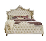 Antonella Upholstered Tufted Eastern King Bed Ivory And Camel - Ella Furniture
