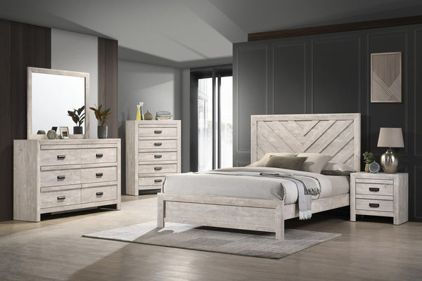 Valor Beige Finish Modern Wood And MDF And Plywood Panel Storage Bedroom Set - Ella Furniture