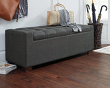 Cortwell Gray Storage Bench - Ella Furniture
