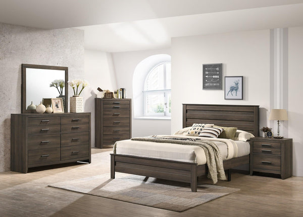 Marley Brown Finish Sleek And Modern Wood Platform Bedroom Set - Ella Furniture