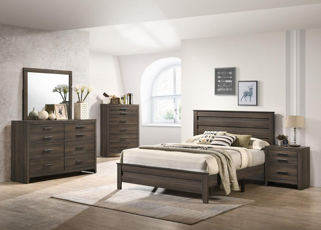 Marley Brown Finish Sleek And Modern Wood Platform Bedroom Set - Ella Furniture