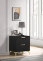 Kendall 2-Drawer Nightstand Black And Gold - Ella Furniture