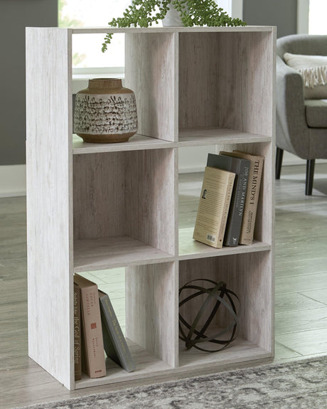 Paxberry Whitewash Six Cube Organizer - Ella Furniture