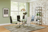 Carmelo Chrome And Clear Rectangular Dining Room Set - Ella Furniture