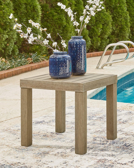Silo Point Brown Outdoor End Table - Ella Furniture