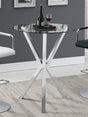 Denali Round Glass Top Bar Table Chrome - Ella Furniture