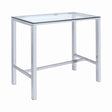 Tolbert Bar Table With Glass Top Chrome - Ella Furniture
