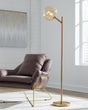 Abanson Amber/gold Finish Floor Lamp - Ella Furniture