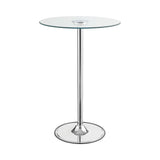 Thea LED Bar Table Chrome And Clear - Ella Furniture