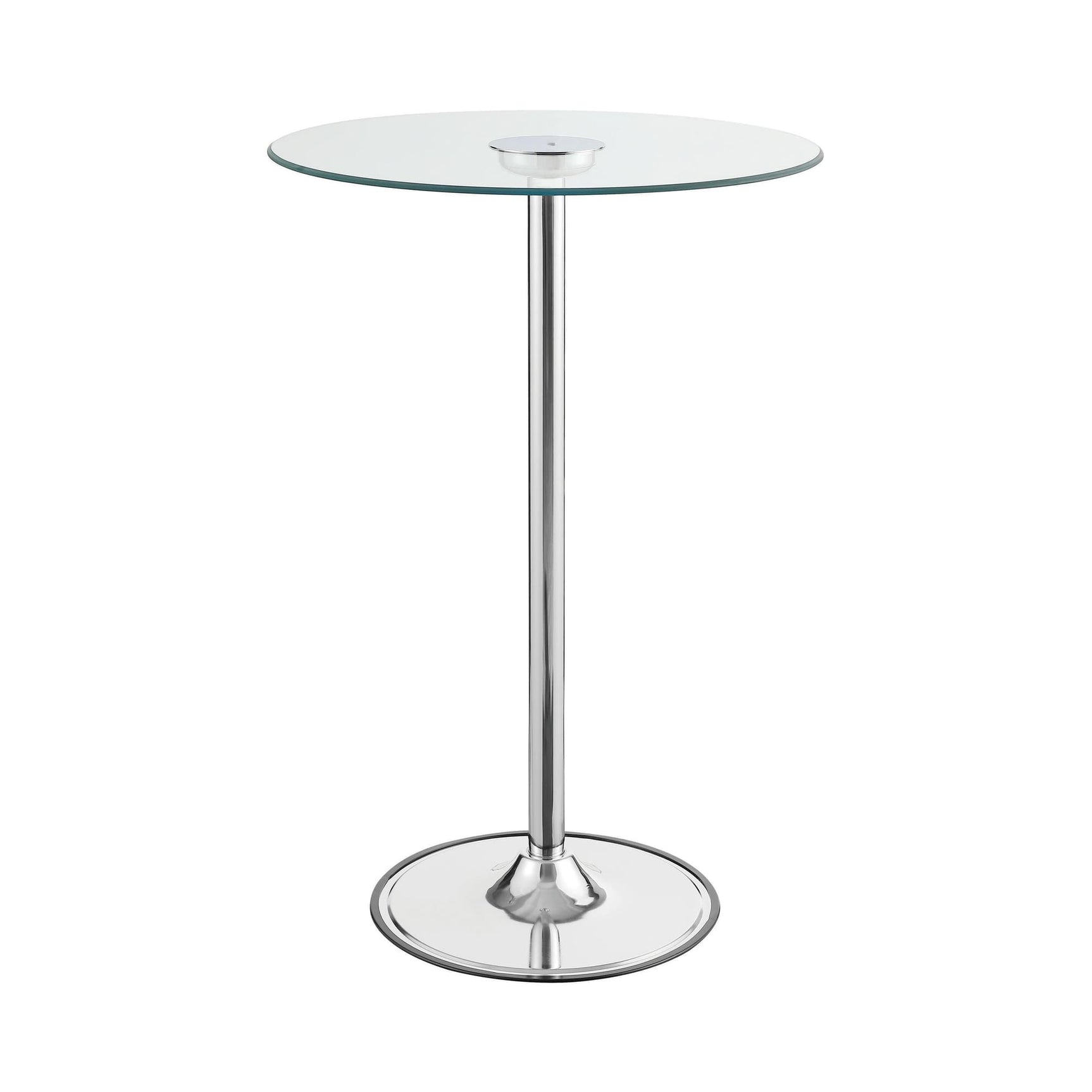 Thea LED Bar Table Chrome And Clear - Ella Furniture