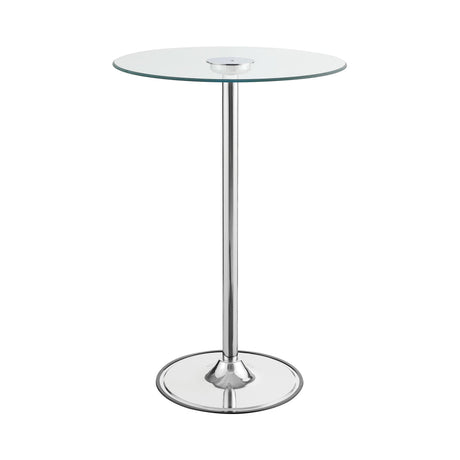 Thea LED Bar Table Chrome And Clear - Ella Furniture