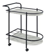 Desiree Rack Bar Cart With Casters Black - Ella Furniture