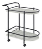 Desiree Rack Bar Cart With Casters Black - Ella Furniture