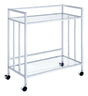 Cara Rectangular Glass Bar Cart Chrome - Ella Furniture