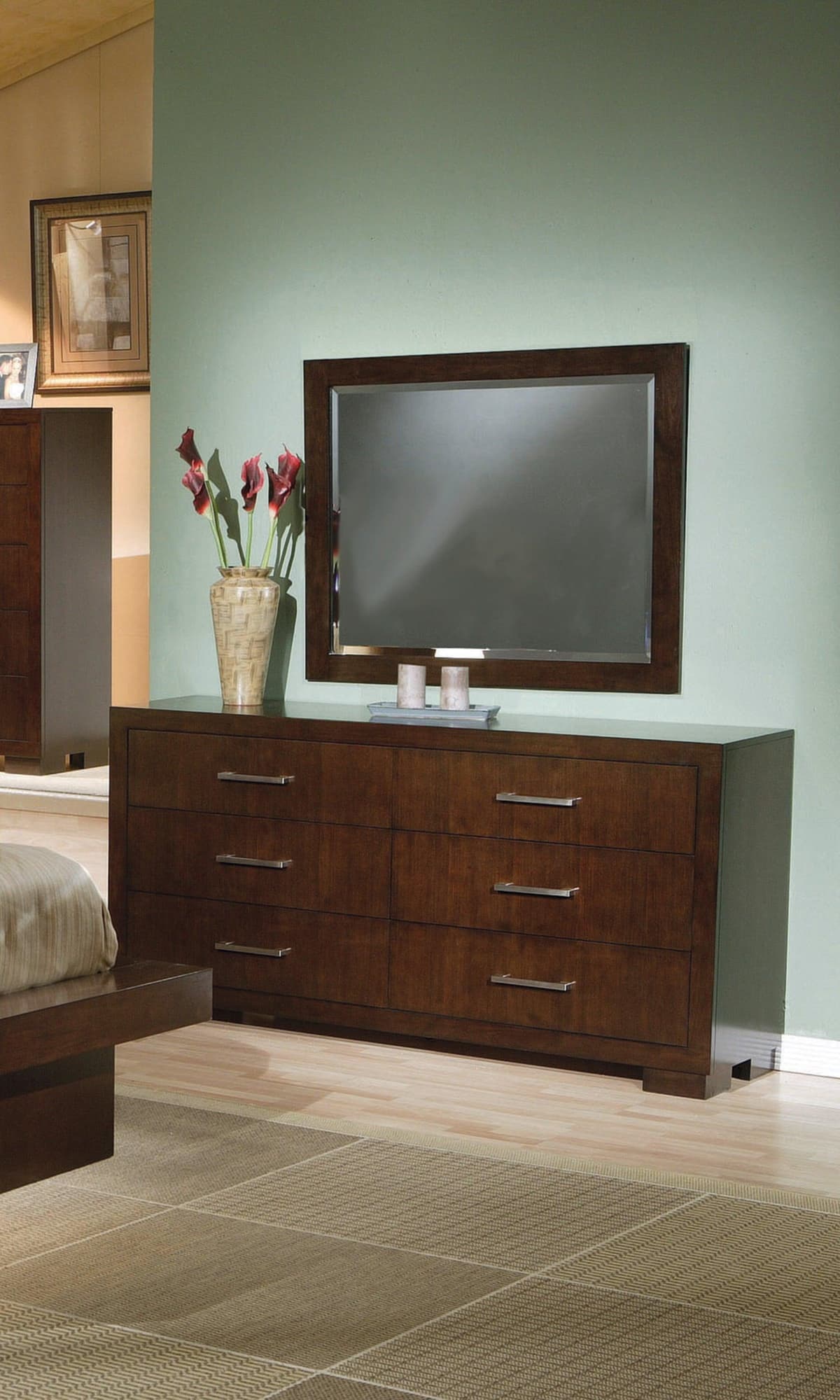 Jessica Rectangular Wall Mirror Cappuccino - Ella Furniture