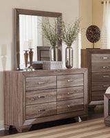 Kauffman Rectangular Mirror Washed Taupe - Ella Furniture
