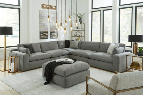 Cloud Gray Modern Contemporary Traditional Chenille Fabric Sectional Oversized, High Quality - Ella Furniture