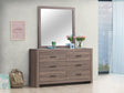 Brantford Rectangle Dresser Mirror Barrel Oak - Ella Furniture