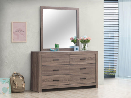 Brantford Rectangle Dresser Mirror Barrel Oak - Ella Furniture