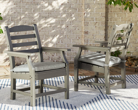 Visola Gray Arm Chair With Cushion (Set Of 2) - Ella Furniture