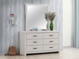 Brantford Rectangle Dresser Mirror Coastal White - Ella Furniture
