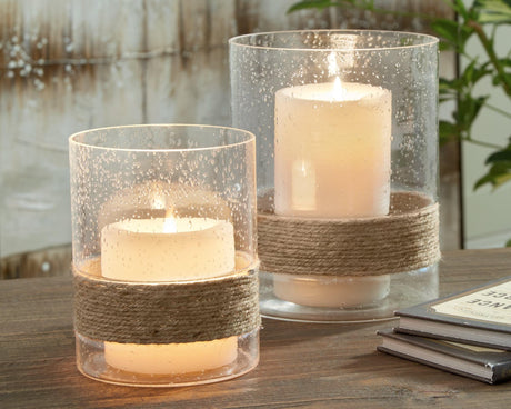 Eudocia Clear Candle Holder (Set Of 2) - Ella Furniture