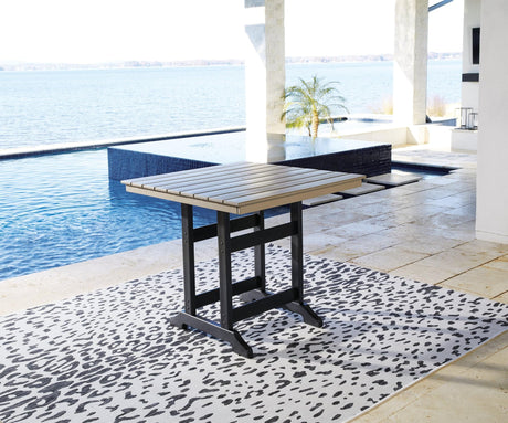 Fairen Trail Black/driftwood Outdoor Counter Height Dining Table - Ella Furniture