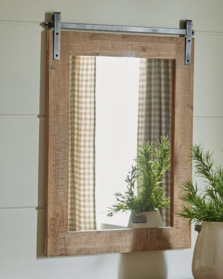 Lanie Antique Brown Accent Mirror - Ella Furniture