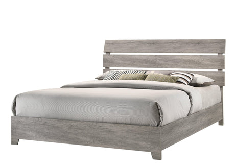 Tundra Gray Finish Traditional And Contemporary Solid Hardwood King Platform Bed - Ella Furniture