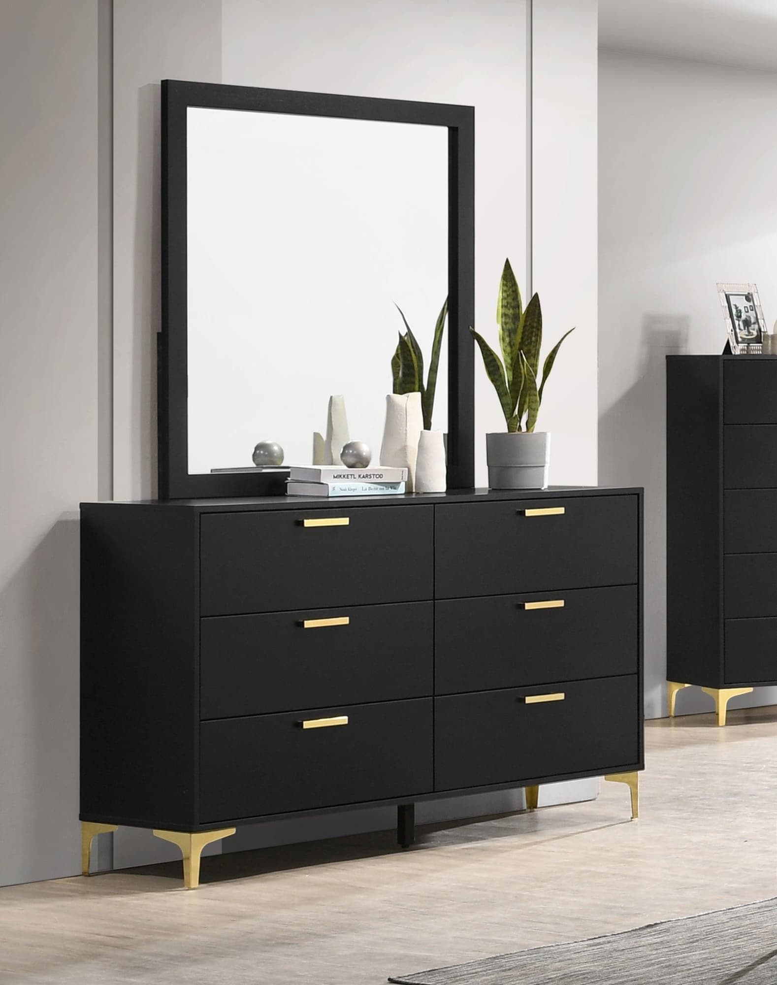 large black dresser mirror The Maribel Black Dresser, Mirror available at Wier Furniture serving  Lewistown, MT and surrounding areas