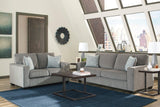 Ashley Altari Alloy Gray Modern Sleek Contemporary Fabric Polyester Upholstered Sofa & Loveseat Set - Ella Furniture